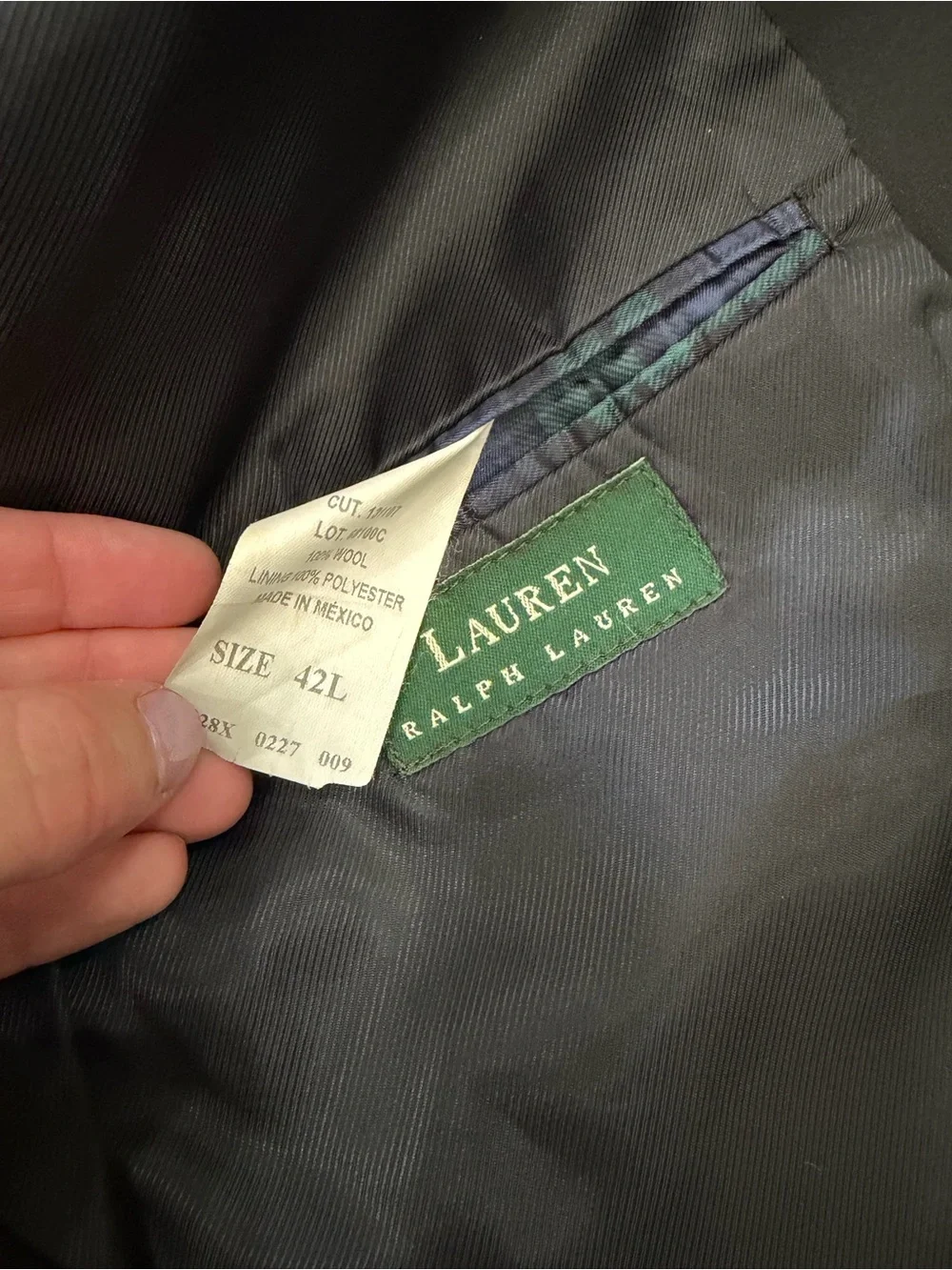 Ralph Lauren Lauren Men’s 42L Black Wool Blazer Sport Coat